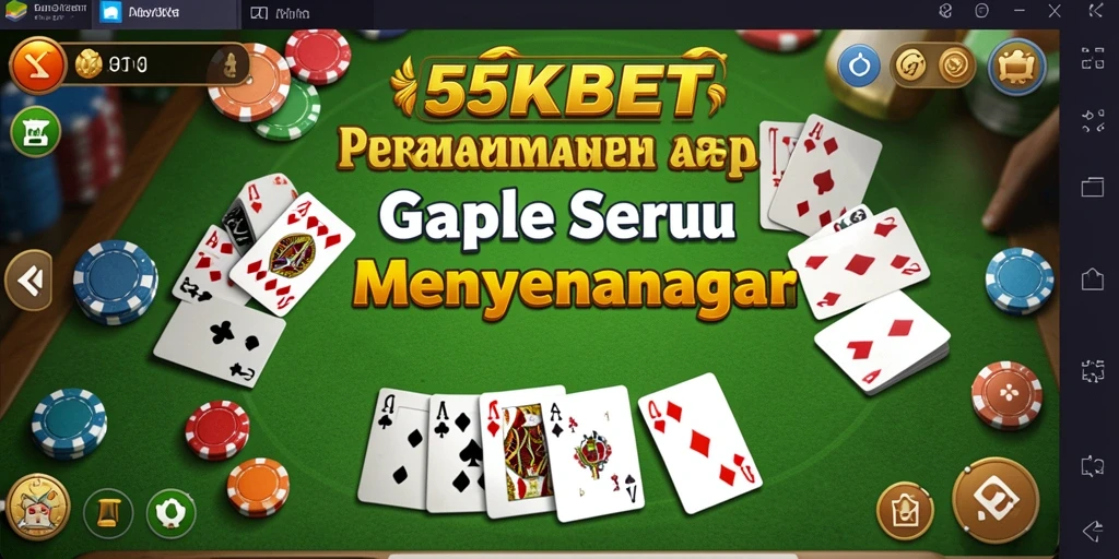 Tampilan gameplay seru dari 55KBET saat bermain Gaple.