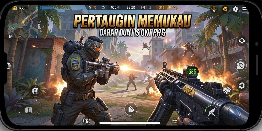 Gameplay FPS intens di 666FF dengan aksi yang menegangkan.