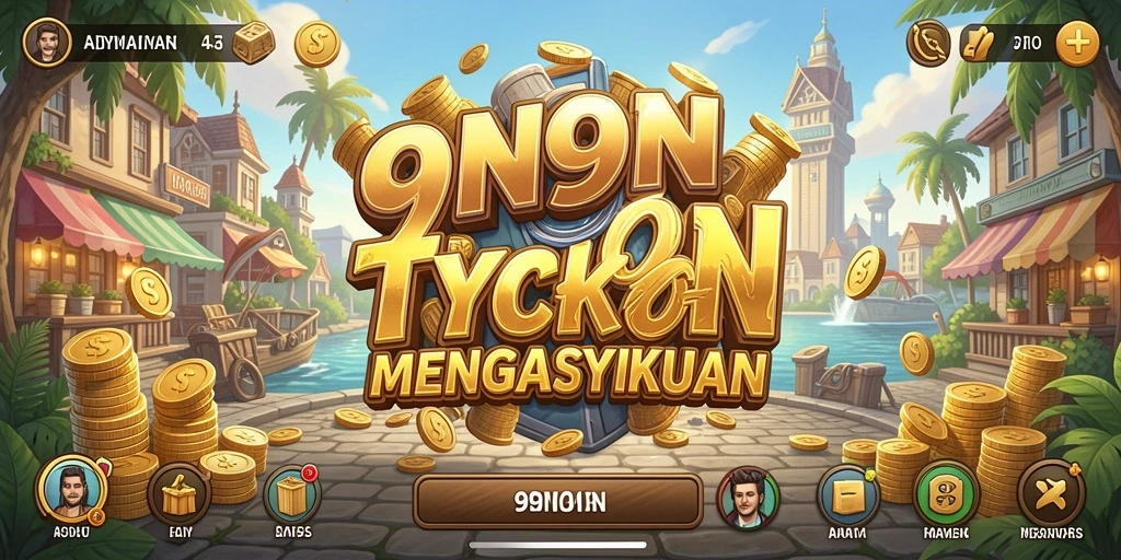 Screenshot gameplay 9N9N menampilkan manajemen bisnis yang dinamis.
