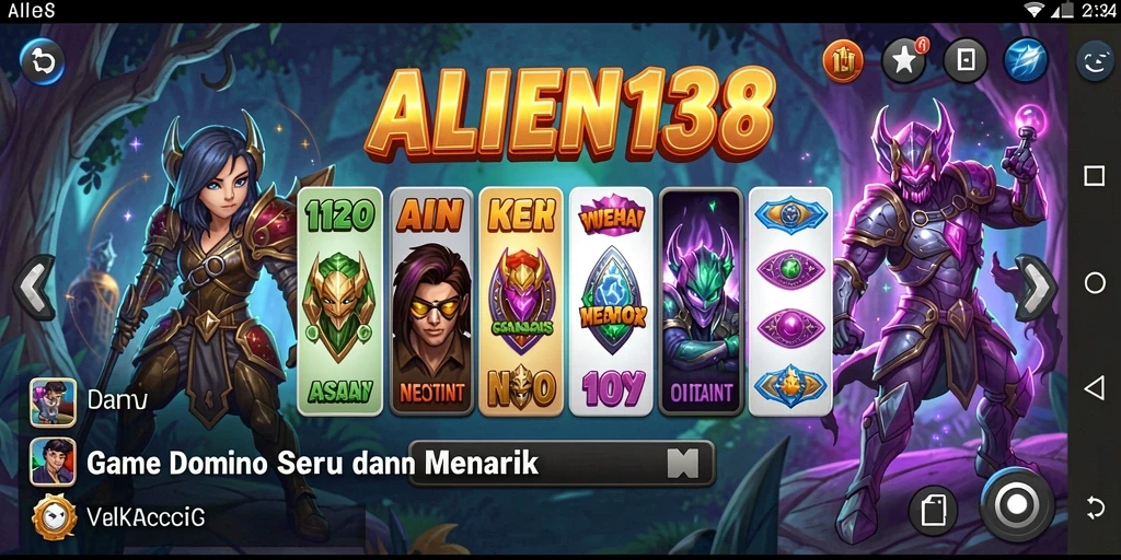 Screenshot gameplay ALIEN138 menampilkan aksi seru permainan Domino.