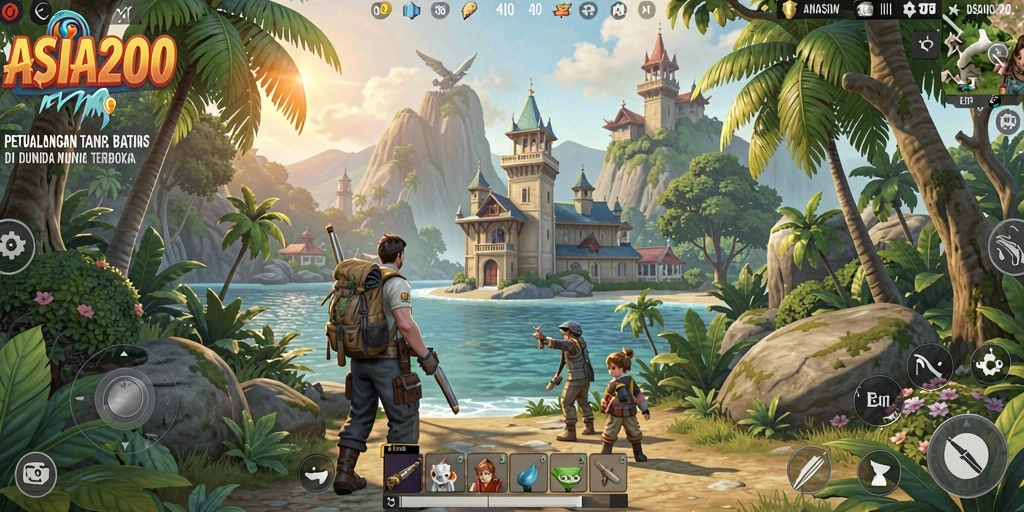 Tampilan gameplay ASIA200 yang menakjubkan di dunia terbuka.
