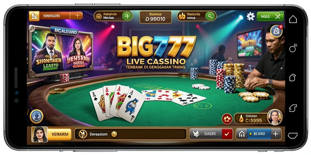 Gameplay Live Casino menarik di BIG777 dengan dealer langsung.