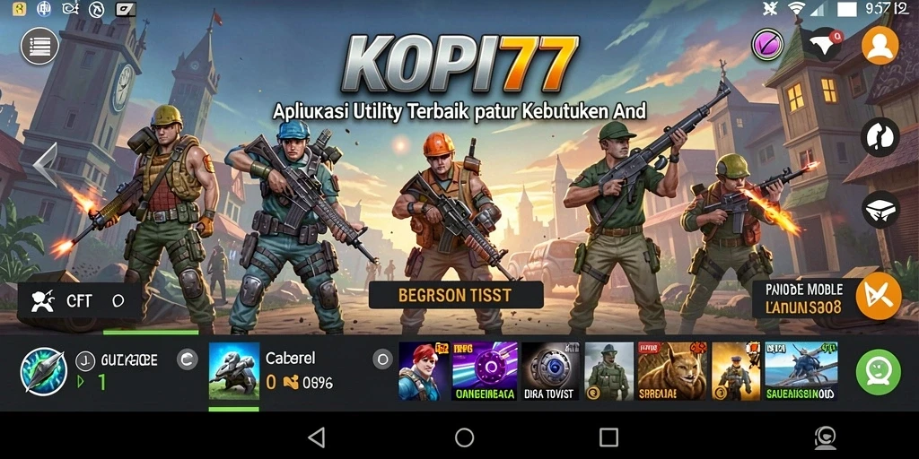 Tampilan antarmuka aplikasi KOPI77 yang intuitif dan ramah pengguna.