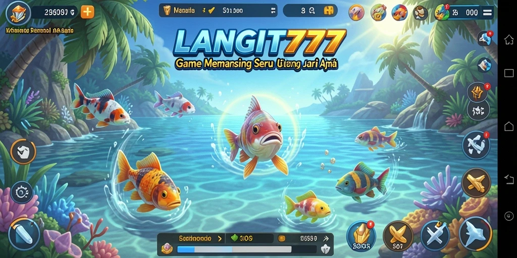 Gameplay seru LANGIT777 dengan memancing ikan yang beragam.