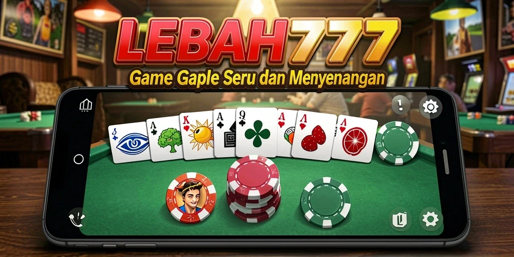 Tampilan gameplay seru dalam LEBAH777, asyik bermain Gaple.
