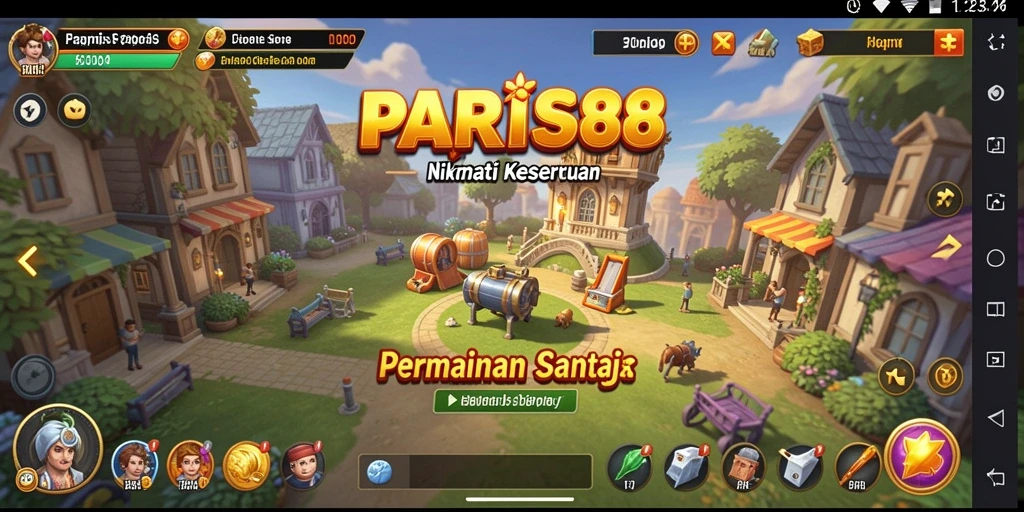 Tampilan menarik dari gameplay <strong>PARIS88</strong> yang menawan dan penuh warna.