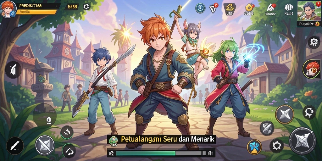 Screenshot gameplay PREDIKSI168 menunjukkan aksi seru di dunia anime.