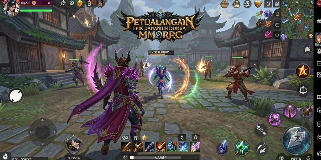 Tampilan gameplay seru dalam dunia MMORPG QQ222.