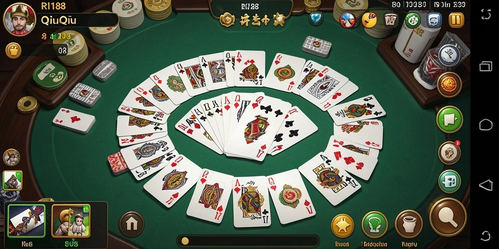Tampilan gameplay QiuQiu yang mendebarkan di RI188.