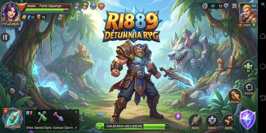 Screenshot menampilkan aksi seru dalam pertarungan RPG di RI889.