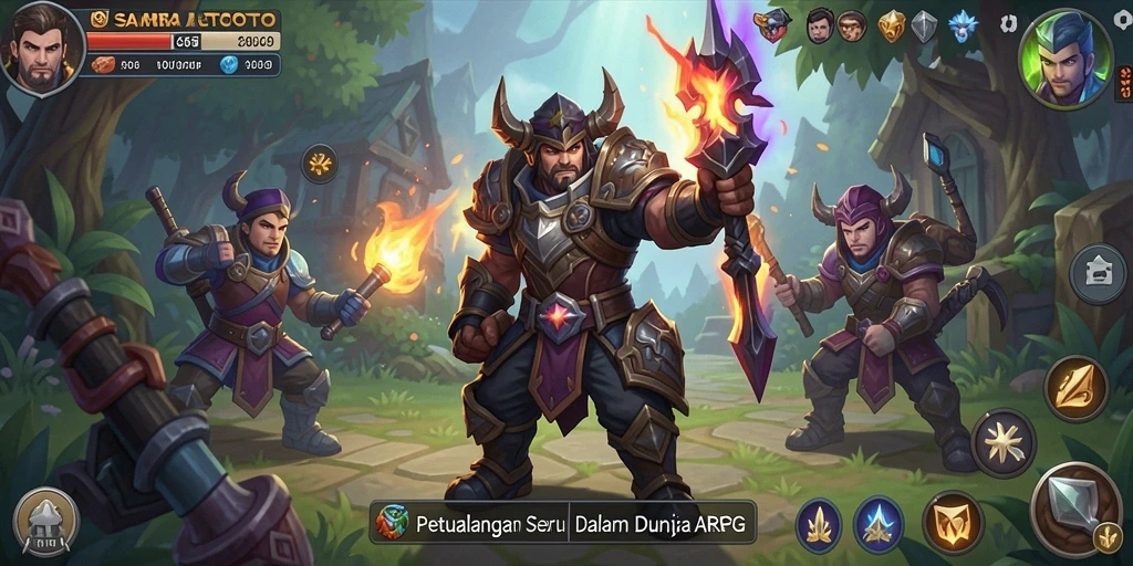 Tampilan seru permainan SAMBALTOTO dengan pertarungan ARPG.