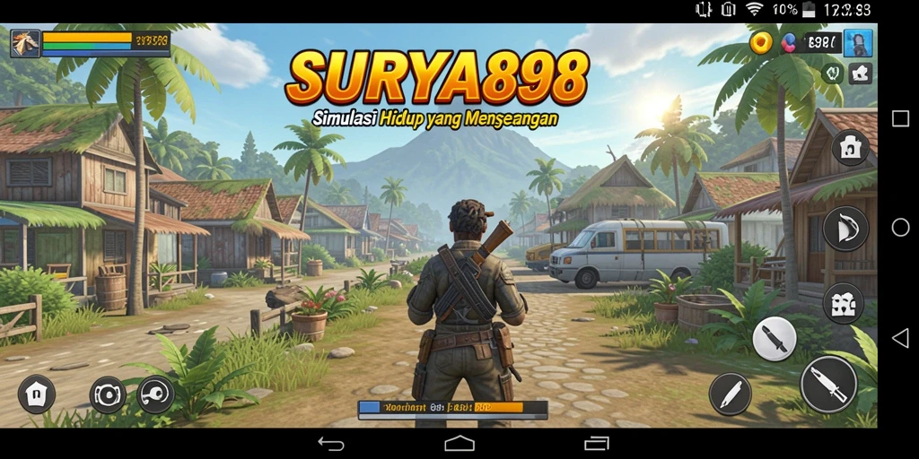 Menampilkan aksi seru dalam gameplay SURYA898 yang realistis.