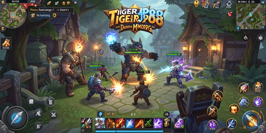 Tangkapan layar aksi seru dalam gameplay TIGERJP88 MMORPG.