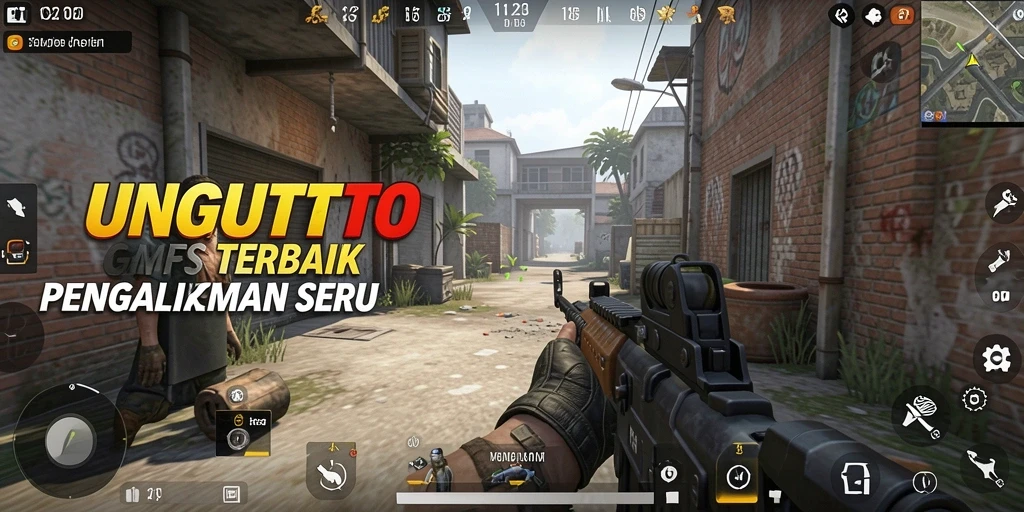 Gameplay UNGUTOTO yang seru dalam aksi pertempuran FPS.