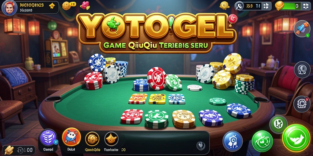 Gameplay seru dalam aplikasi YOTOGEL yang menampilkan kartu QiuQiu.
